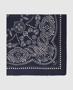 Max Mara Weekend KAEDUCATA blue wool and silk scarf WKAEDUCATA