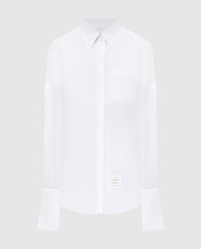 Thom Browne White shirt with logo patch FLR005OF1004