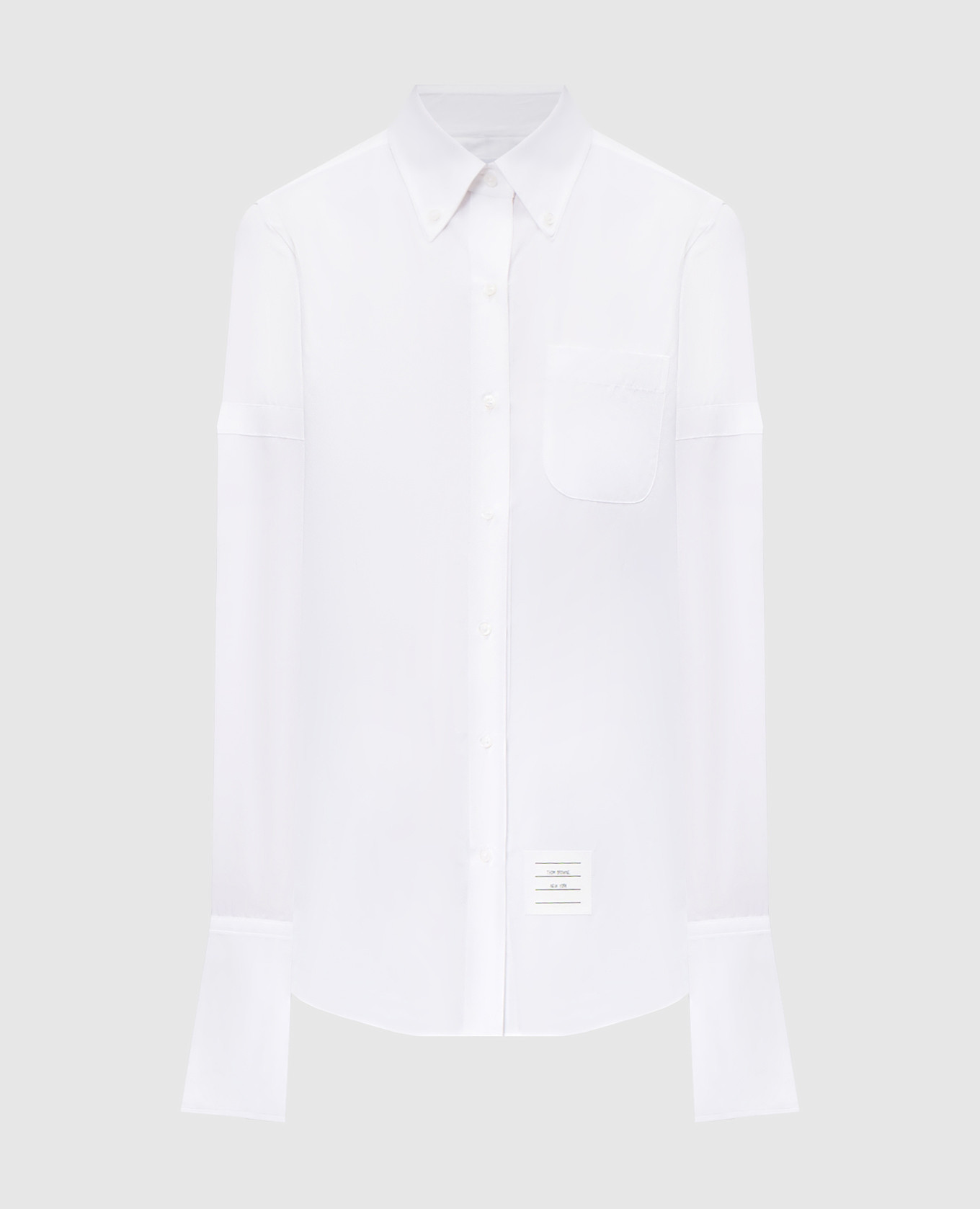 

White shirt with logo patch Thom Browne