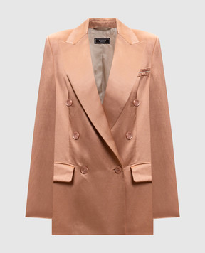 Peserico Pink double-breasted jacket with linen E0122306800