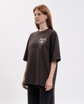 AMIRI Brown T-shirt with logo print AM426JR006