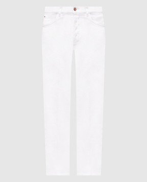Officina 36 White jeans with logo patch 0243800000