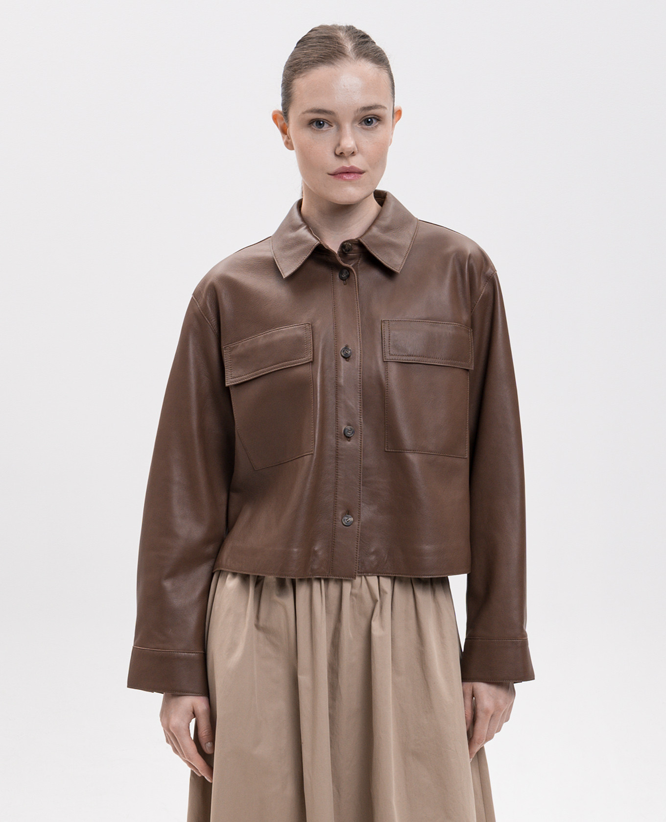 

Brown leather jacket PIOVRA Max Mara Weekend