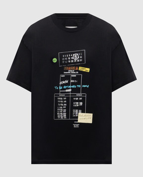 Maison Margiela MM6 Black T-shirt with branded print SH0GC0070M20170