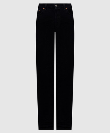 Black jeans with logo patch