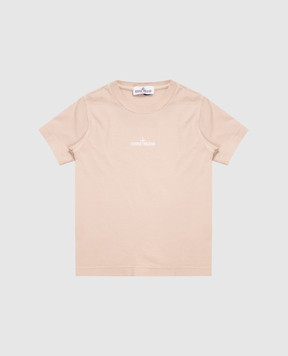 Stone Island Children's beige T-shirt with logo print L2S162100005S05131012