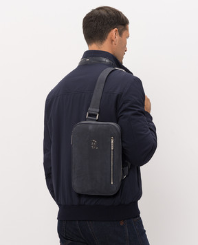 Stefano Ricci Blue nubuck sling bag ND200SRPSNS