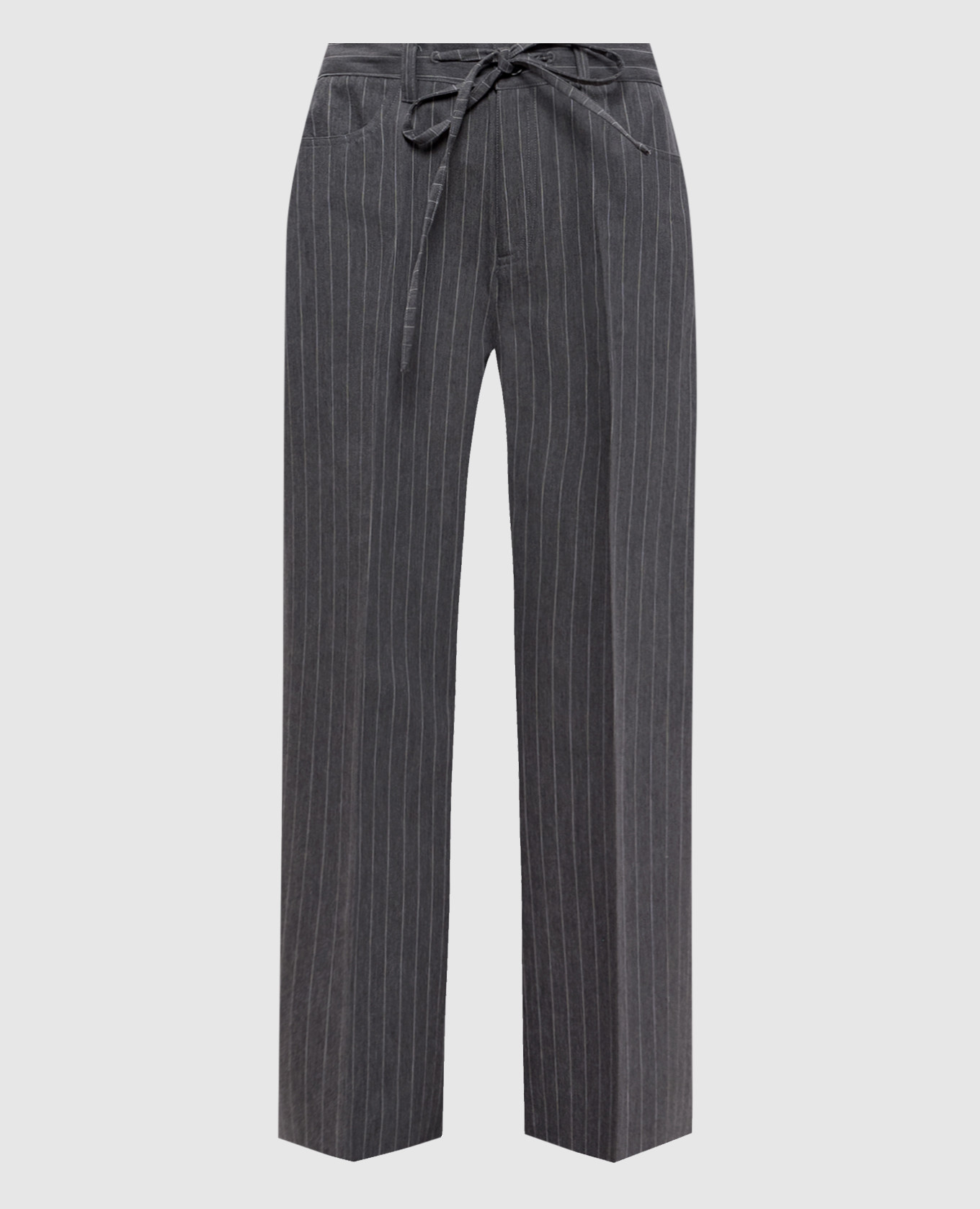 

Gray striped wool pants Twinset, Grey