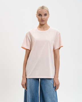 Twinset Pink T-shirt with textured logo 261TT2450