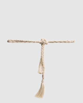 Momoni CHIUHA ivory linen woven belt MOBT009MO54