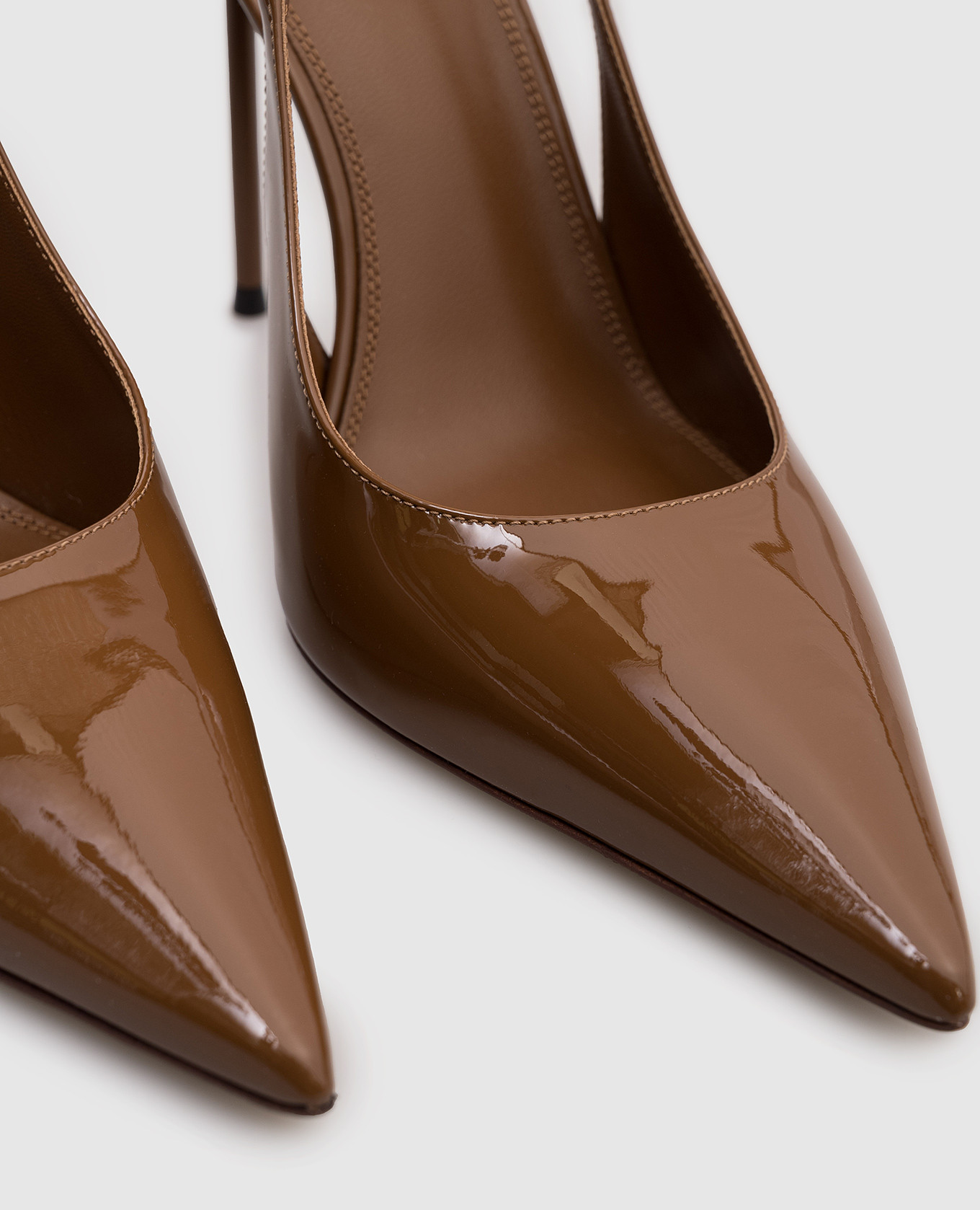 

Brown patent leather slingbacks LIDIA Paris Texas