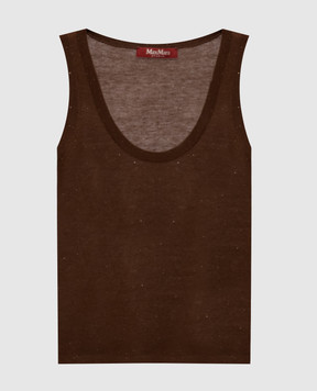 Max Mara Brown FALCO top made of silk and wool MSTFALCO