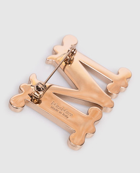 Max Mara White monogram brooch MXAEGREGE