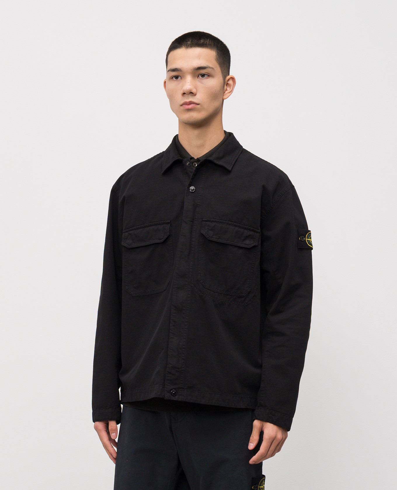 

Black shirt with logo patch Stone Island
