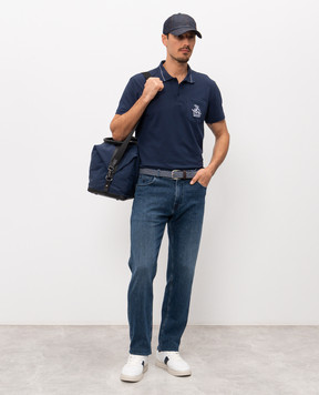 Trussardi Blue polo shirt with embroidery G5038000088NMTP06J91