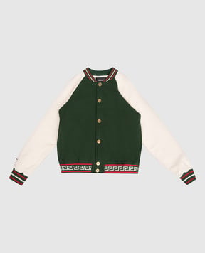 Versace Children's green bomber jacket with Medusa emblem 10229221A16983