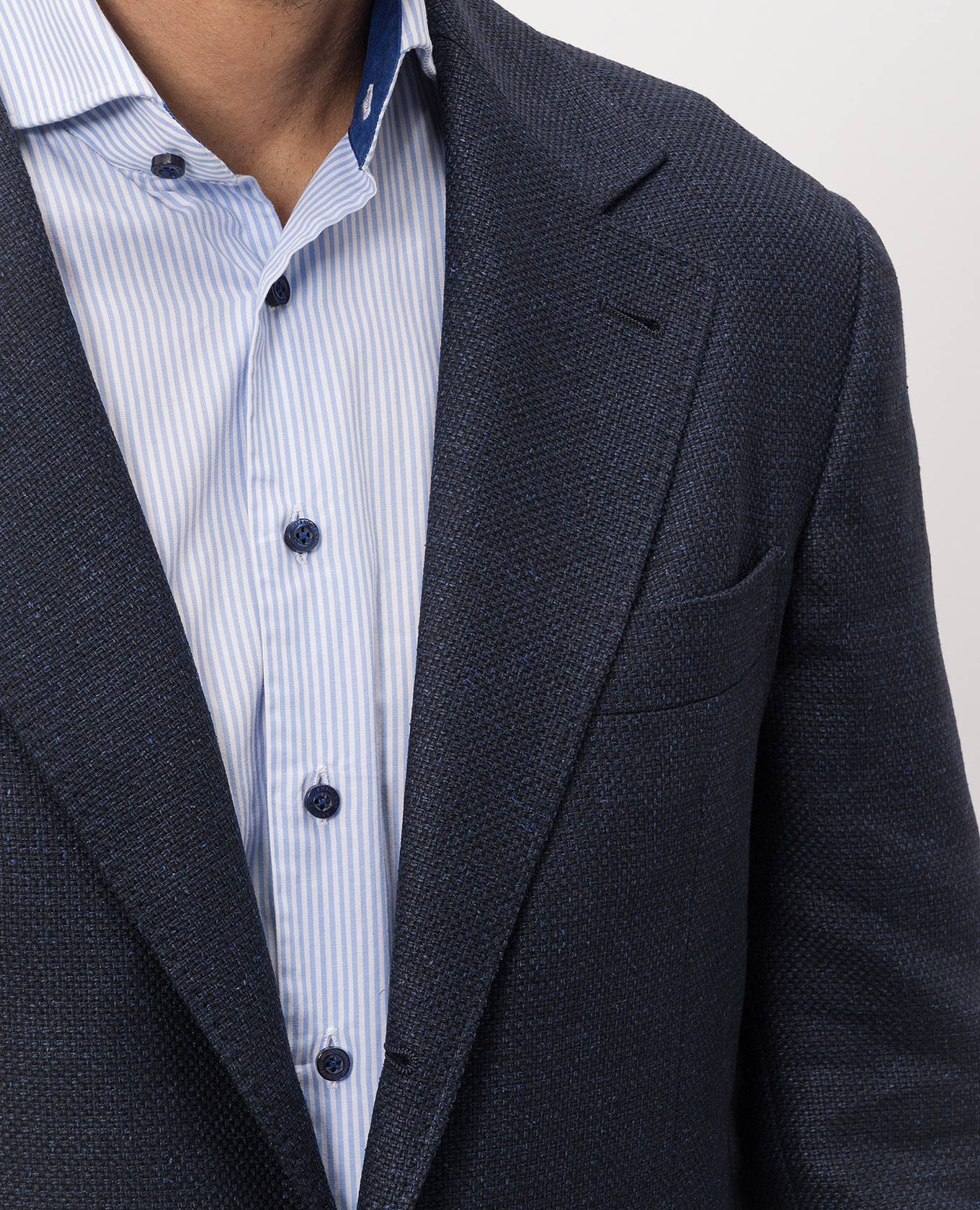 Blue suit made of silk, linen and wool Brunello Cucinelli 5