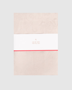 Le Jacquard Fraincais Beige Tivoli linen tablecloth 28104