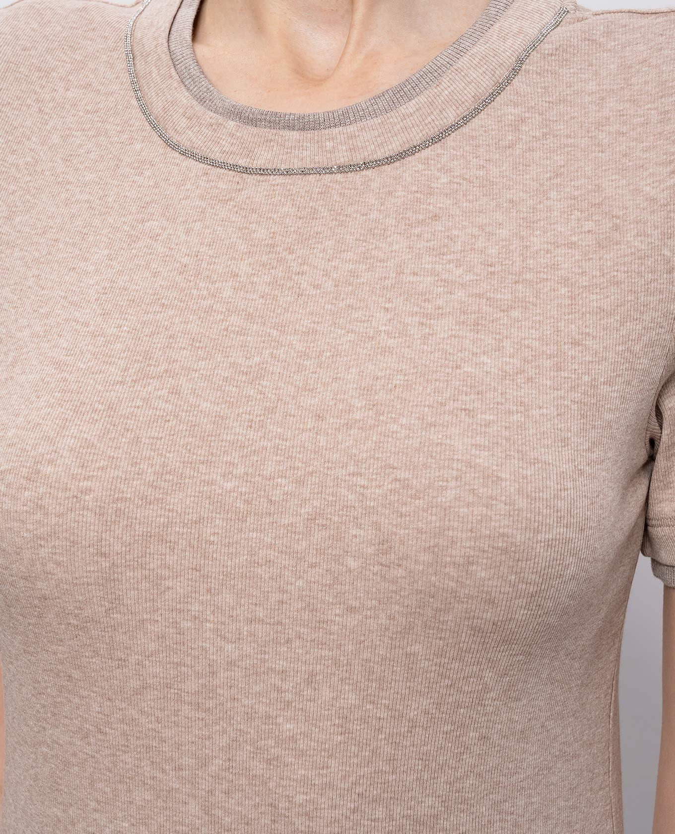 

Beige melange T-shirt with chain and lurex Peserico