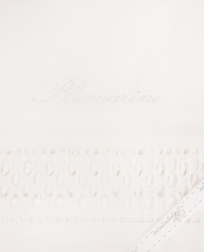 Blumarine Home White runner with logo embroidery W0000250028