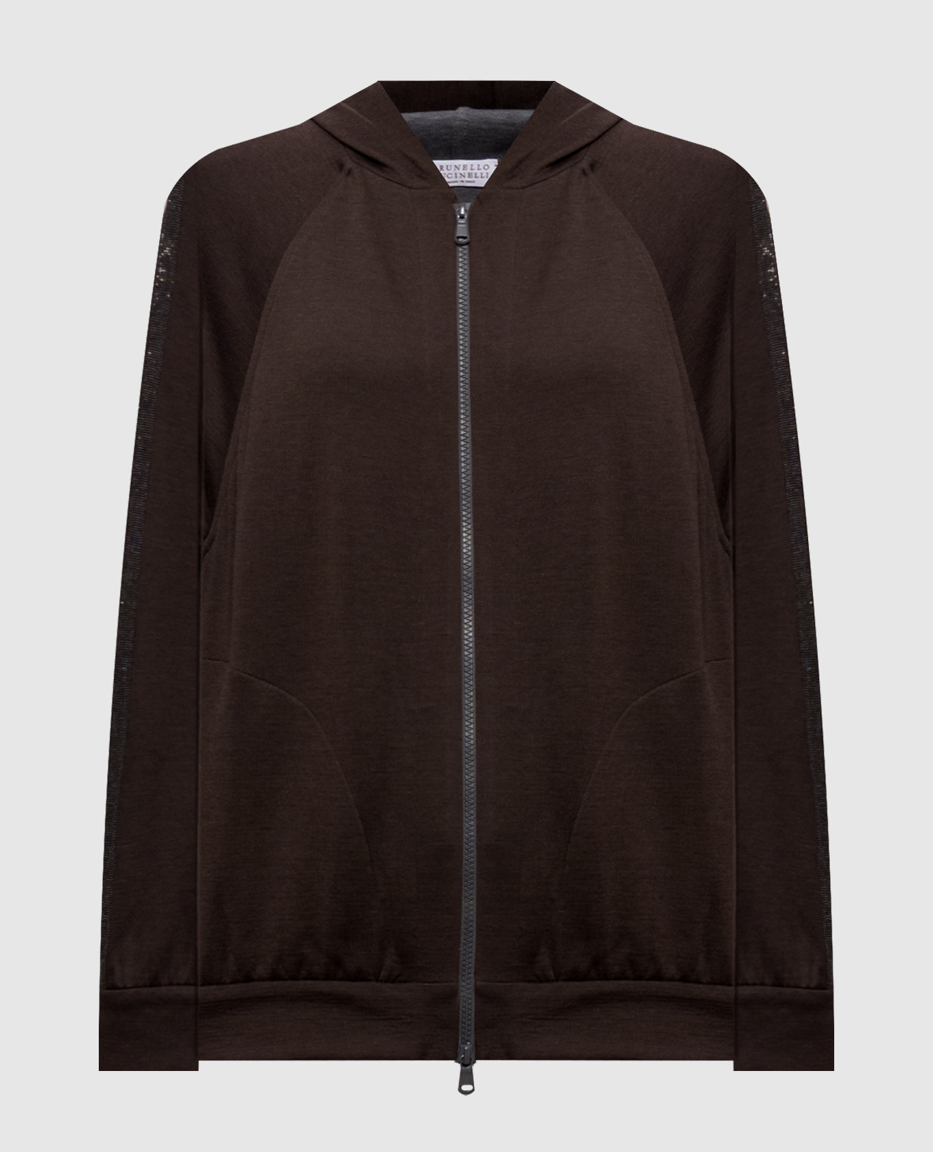 Brown sports jacket with monil chain