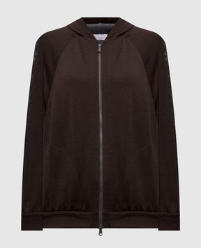 Brunello Cucinelli Brown sports jacket with monil chain MP828SM606