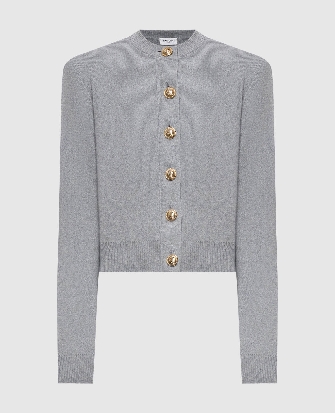 Grey cashmere and merino wool cardigan