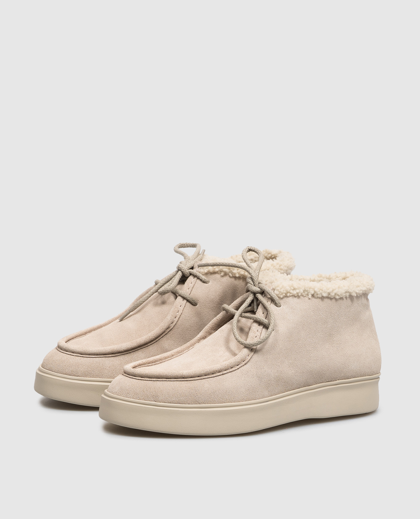 Beige suede deserts Frame on fur Officine Creative 2