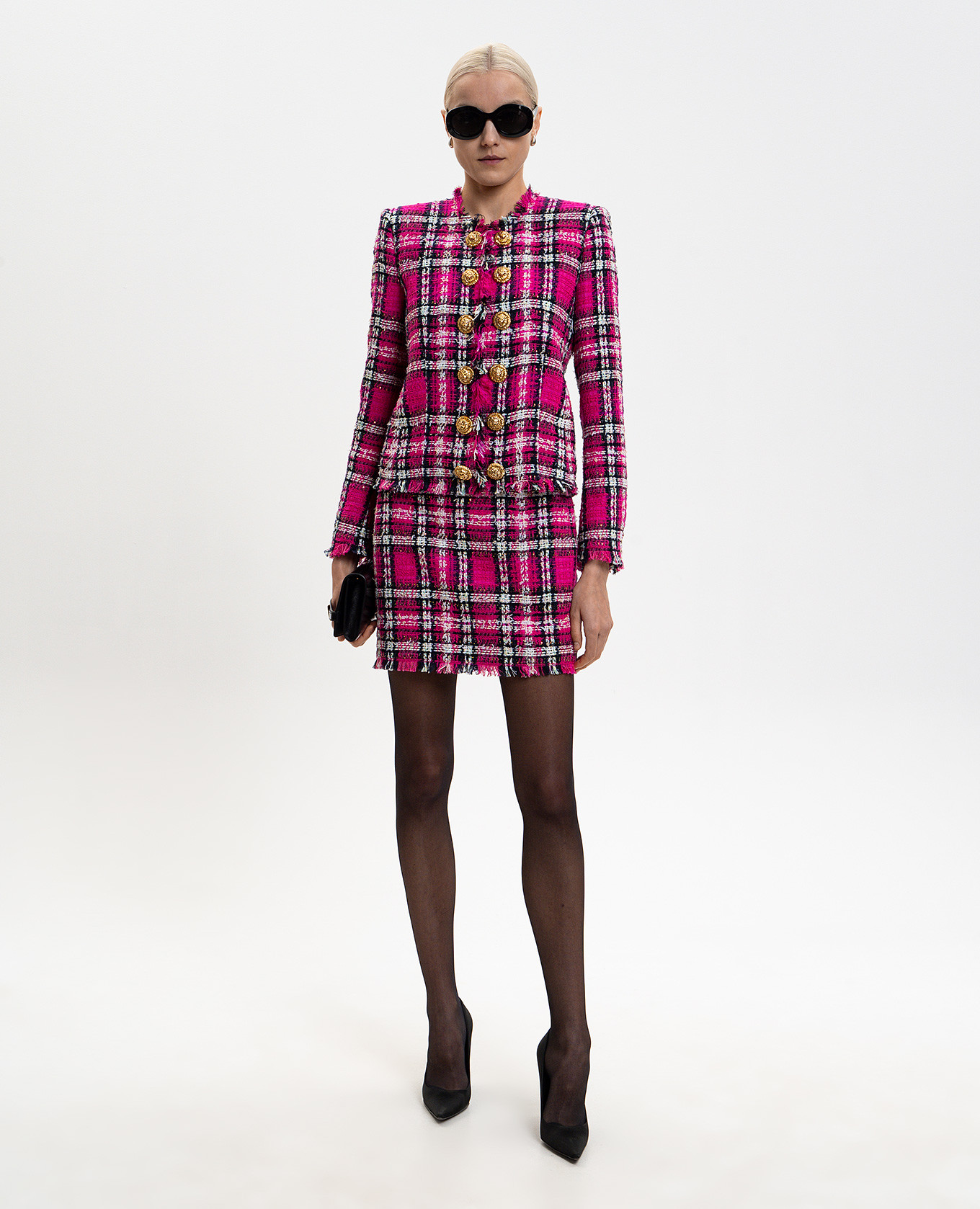 

Pink tweed jacket Balmain