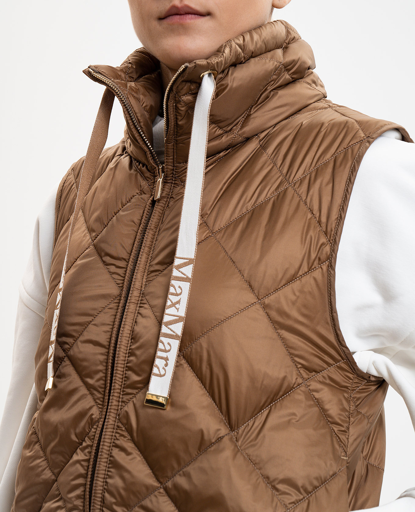 

Brown quilted vest TREGIC Max Mara