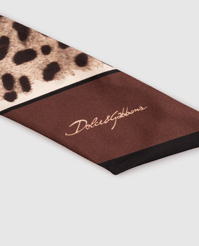 Dolce&Gabbana Beige leopard print silk twill ribbon FS215AGDCTT
