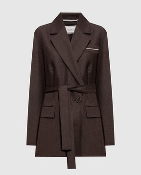Peserico Brown wool and cashmere jacket A01747A03358