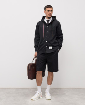 Thom Browne Black shirt-style windbreaker MWL432OF1066