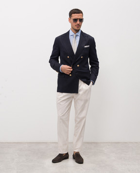 Brunello Cucinelli Blue linen shirt MM6840627