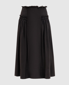 Ann Demeulemeester Ariel black silk midi skirt B0014011FA731