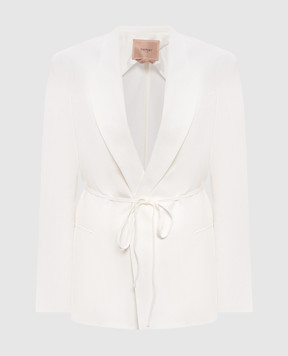 Twinset White jacket with linen on the smell 261TP2453