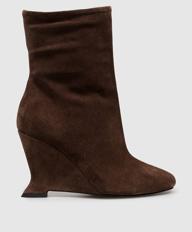 Brown suede ankle boots