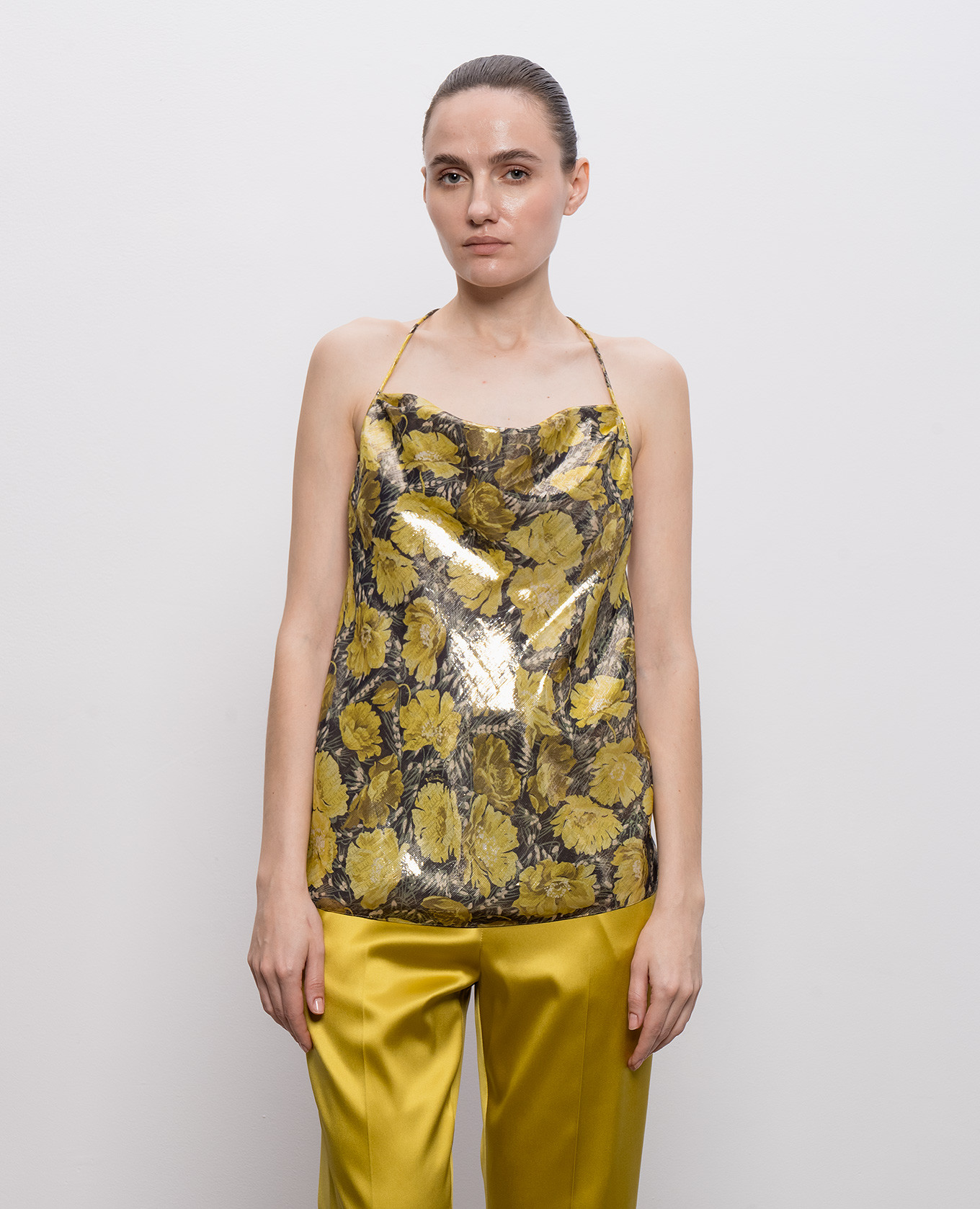 

Printed silk top Valentino, Yellow