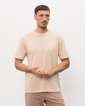 Stefano Ricci Beige T-shirt with embroidered emblem MNH6105150DJ0011