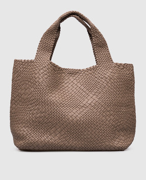 Alma Tonutti Brown leather woven tote bag 5324