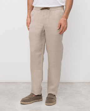 Sease Beige linen pants PT036TN403