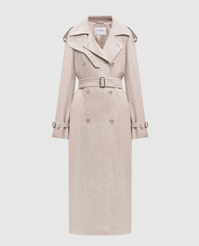Max Mara Beige linen trench coat MXSPEDAGGI MXSPEDAGGI