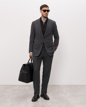 ISAIA White checked shirt IM10TCC1168