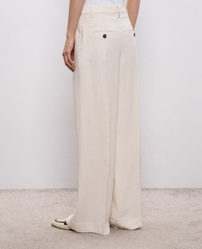 Brunello Cucinelli Ivory linen pants MH126P9138