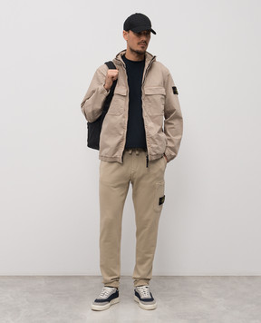 Stone Island Beige jacket with logo L1S154100077S0A10