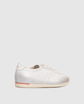 Santoni Grey leather sneakers with embossed logo WBYR61449TIRTNMC
