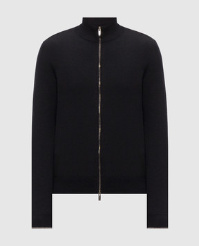 Peserico Navy blue wool and cashmere cardigan R59532F129V470