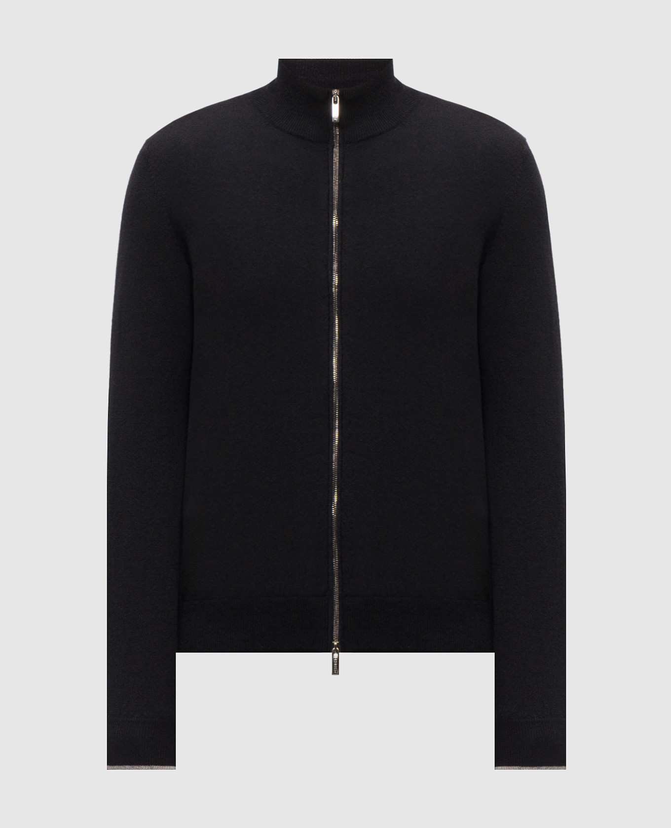 Navy blue wool and cashmere cardigan