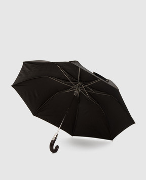 Pasotti Brown folding umbrella with check pattern OMITUO64SRASO643415