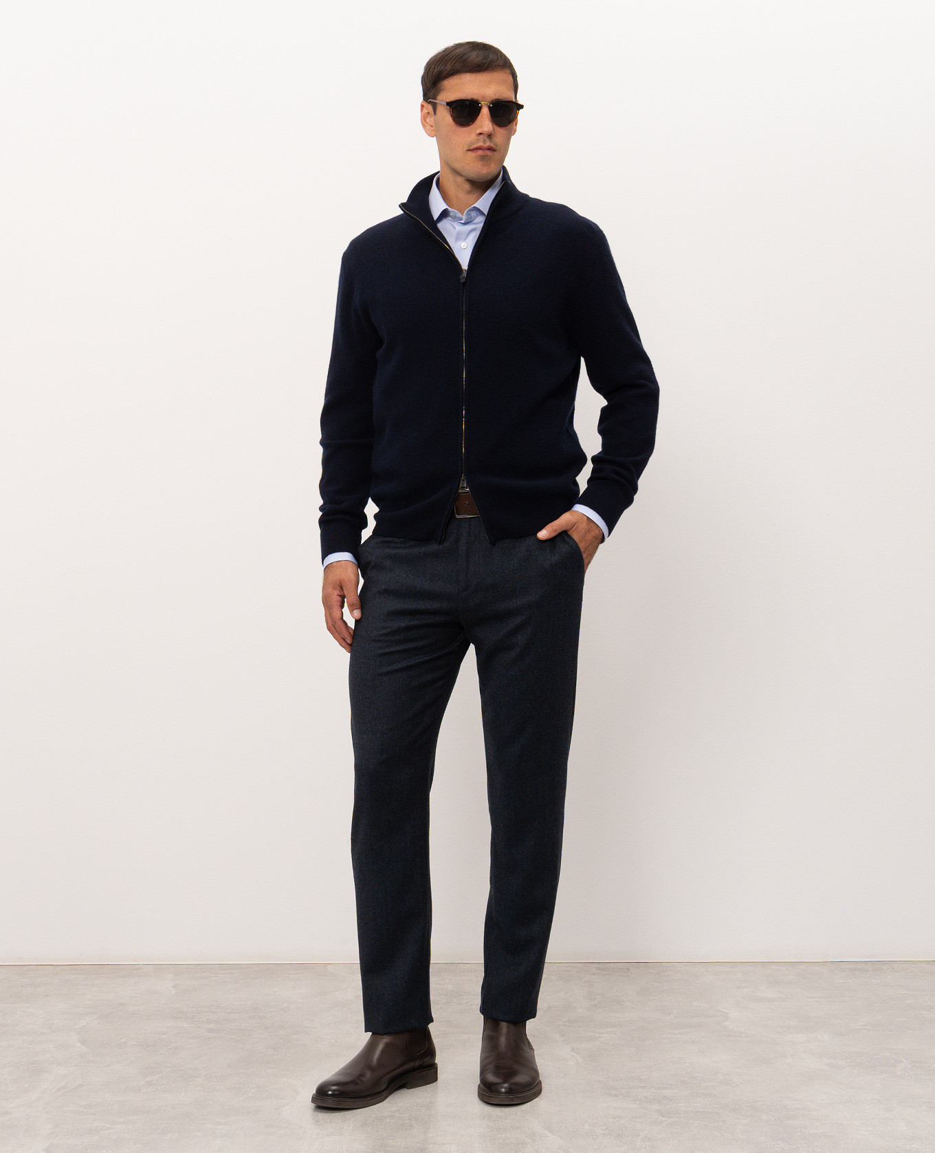 Blue wool pants Canali 2